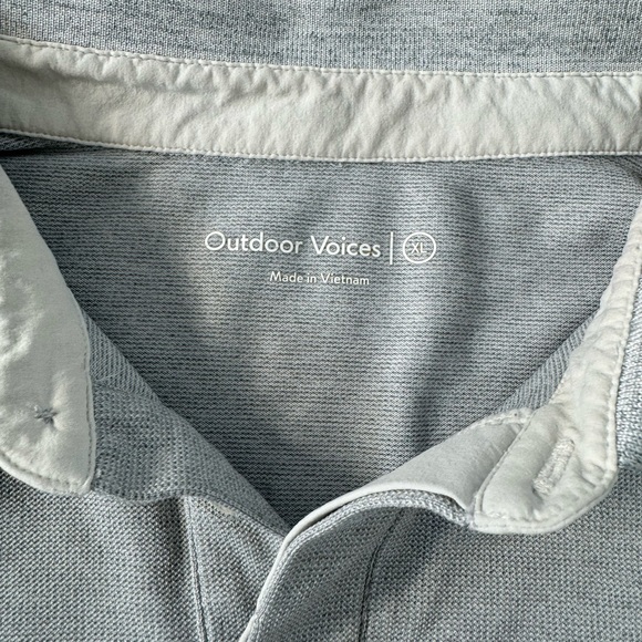 Outdoor Voices Polo Shirt Light Gray mens XL COLLARED Button - Picture 4 of 6